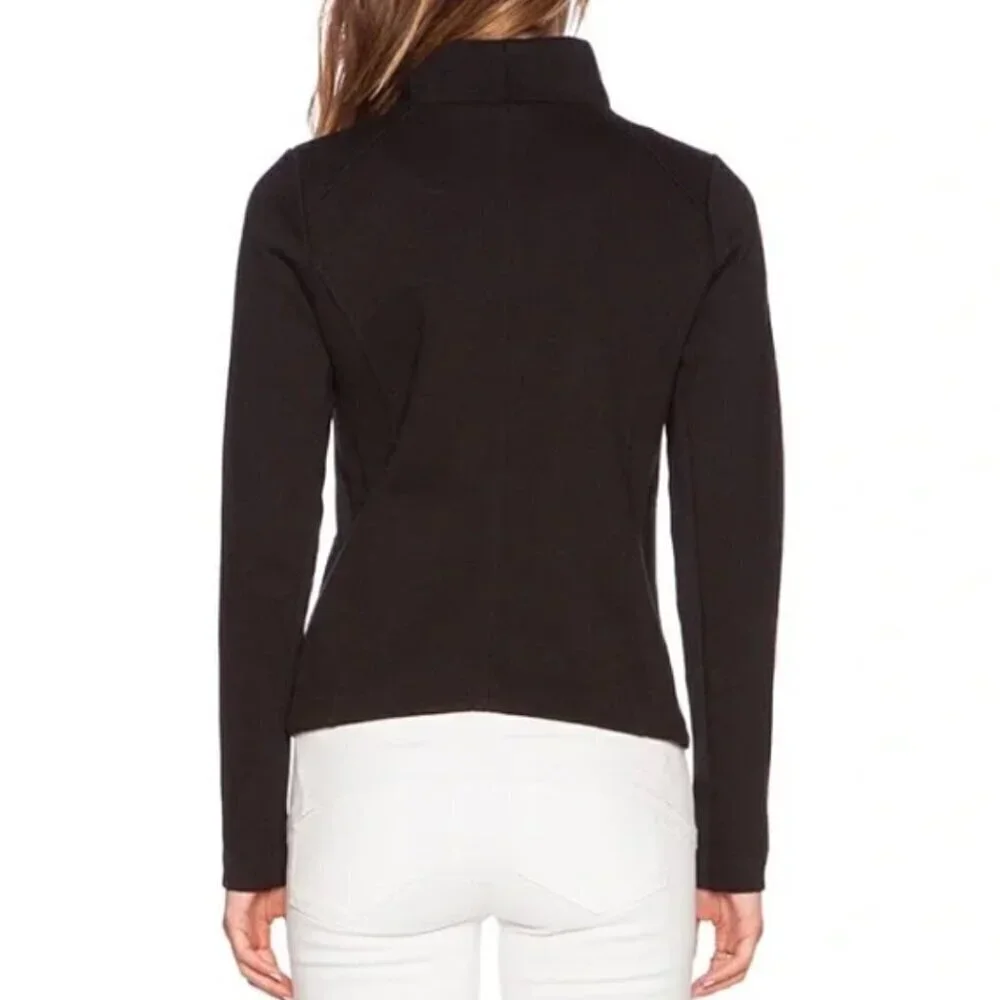 Vince Scuba Black Knit Moto Jacket Size Small - Picture 3 of 12